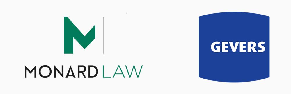 Logo's van Monard Law en Gevers