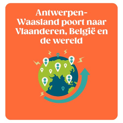 Antwerpen-Waasland poort naar Vlaanderen, België en de wereld