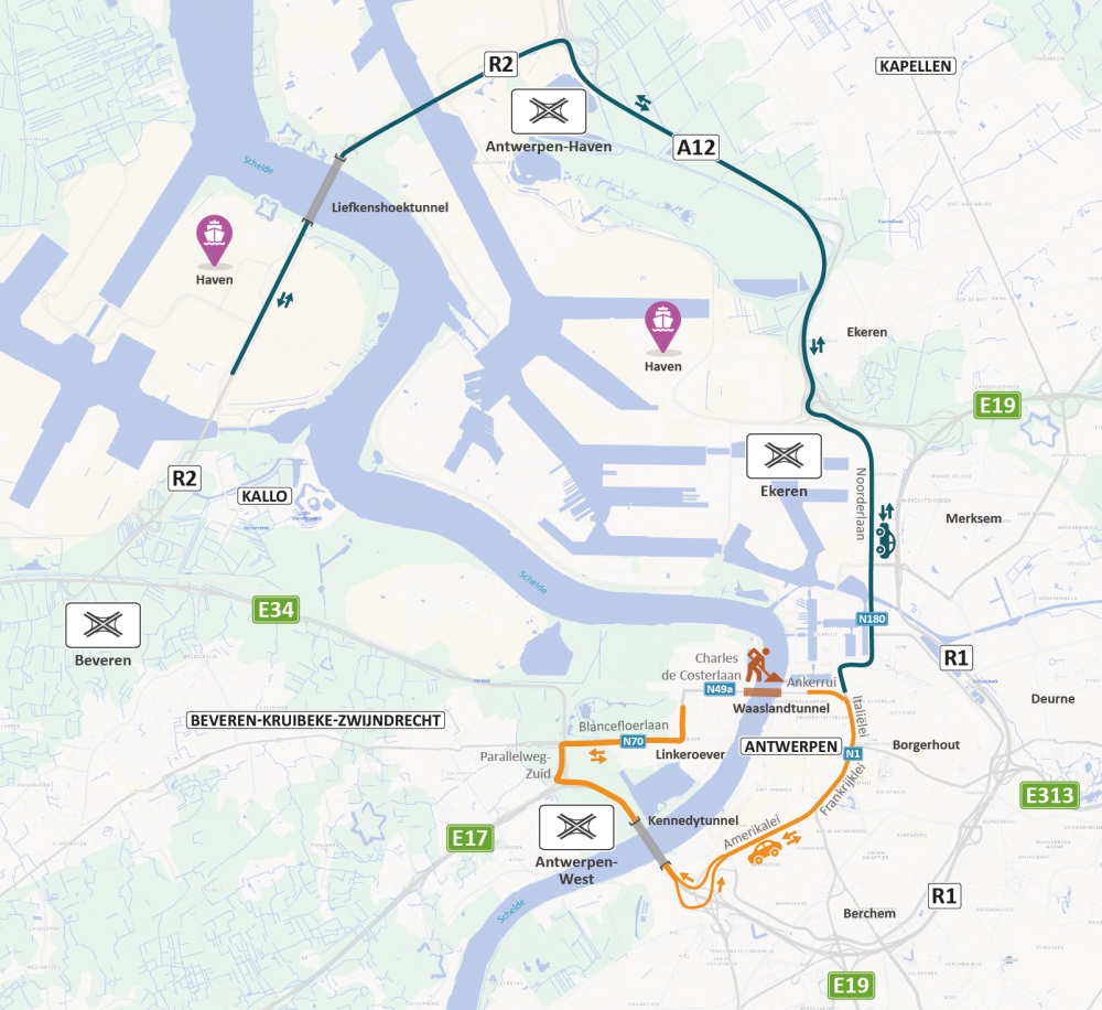 Waaslandtunnel omleidingsplan