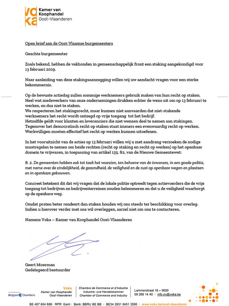 Open brief aan de Oost-Vlaamse burgemeesters