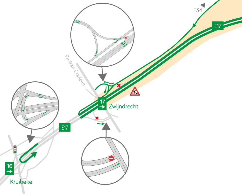 Verkeerssituatie complexen Zwijndrecht en Kruibeke