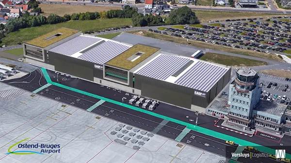 Luchthaven Oostende-Brugge krijgt nieuw hangar- en kantoorcomplex
