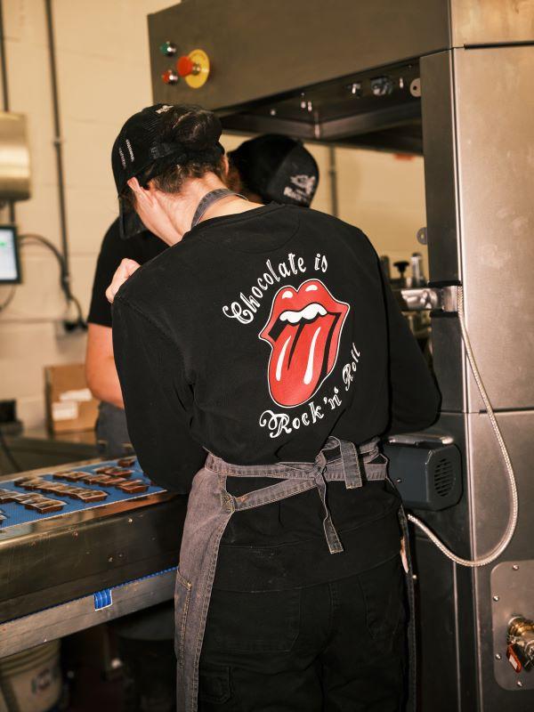 Dominique Persoone met t-shirt Rolling Stones