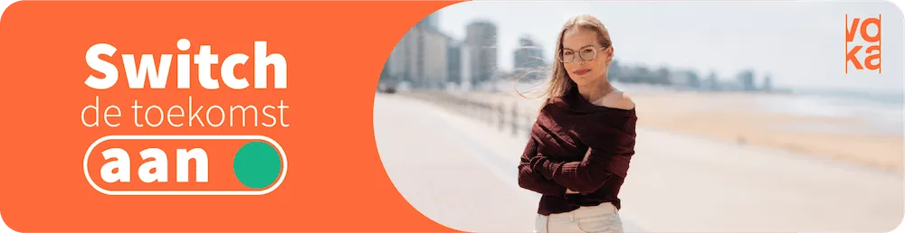 Switch banner campagne met beeld Eline