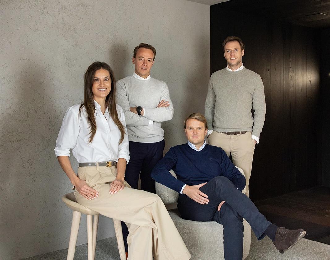 Nieuwe CEO voor Woodstoxx Camille Verstraete, Robbert Desmet, Matthijs Keersebilck en Grégory Minne.