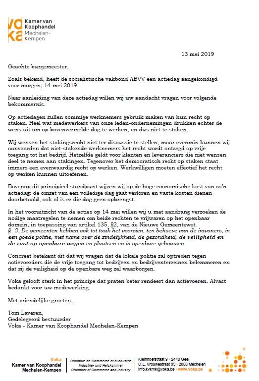 Actiedag: brief aan 39 burgemeesters