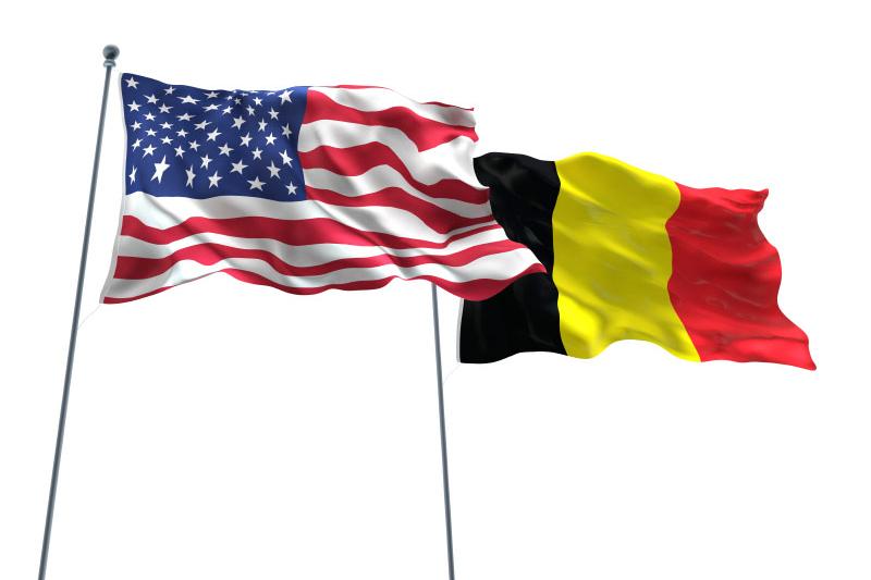 Belgische en Amerikaanse vlag
