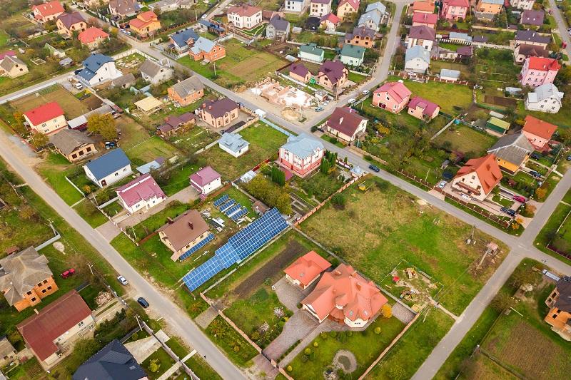 luchtfoto van woonwijk