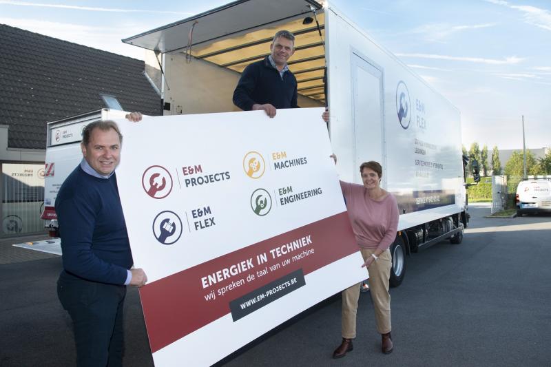 E&M Projects onderhoudt en herstelt industriële machines Yves Wolfcarius, Kristof Breemersch en Riet Schouteten