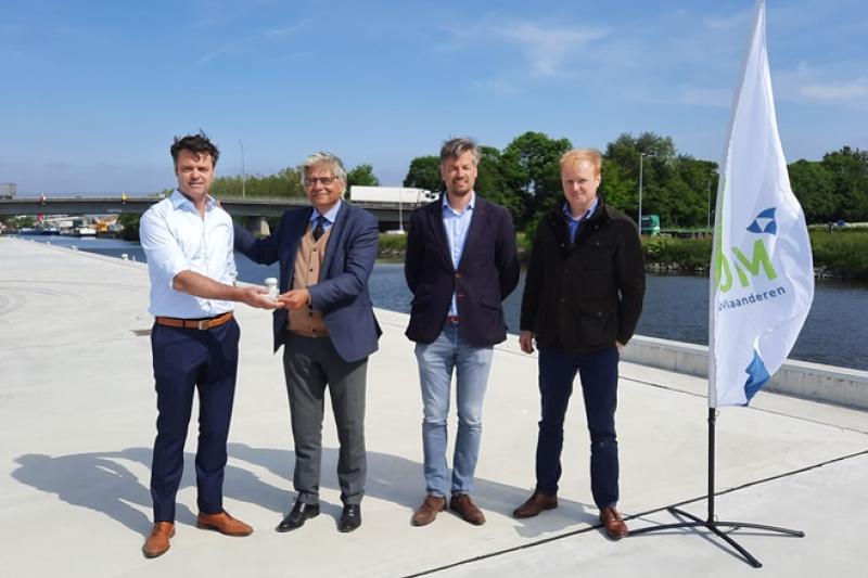 Transferium helpt River Terminal Roeselare aan goede start Nicola Samyn, Jean de Bethune, Johannes Lagasse en Pieter Decloedt