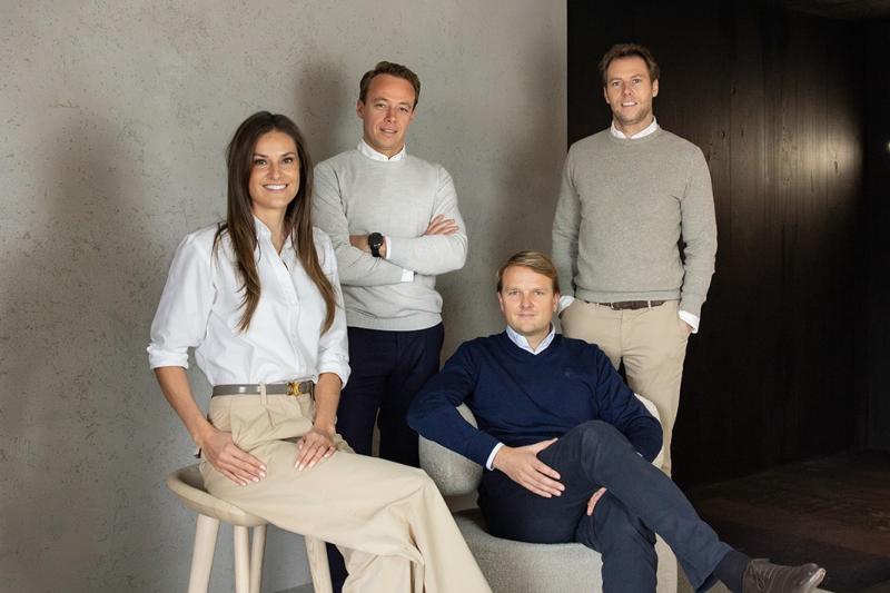 Nieuwe CEO voor Woodstoxx Camille Verstraete, Robbert Desmet, Matthijs Keersebilck en Grégory Minne.