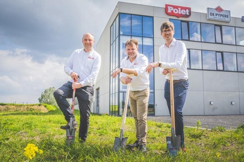 Nieuwe productiesite Polet en De Pypere geopend Stijn Temmerman, Xavier Devos en Nicolas Ampe