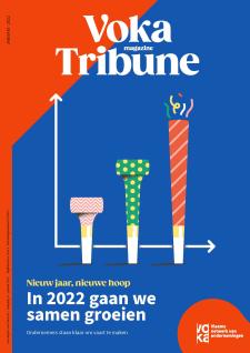 Cover Voka Tribune Januari 2022 - grafiek met groter wordende toeters