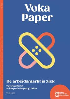 Cover Voka Paper 'De arbeidsmarkt is ziek' (beeld =, twee pleisters in de vorm van een kruis