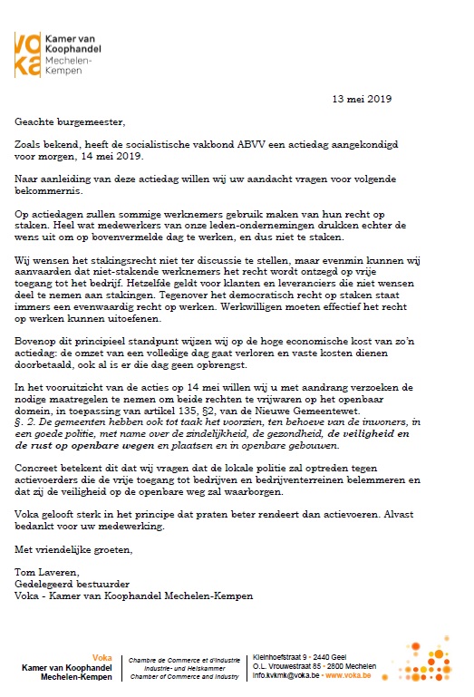 Actiedag: brief aan 39 burgemeesters